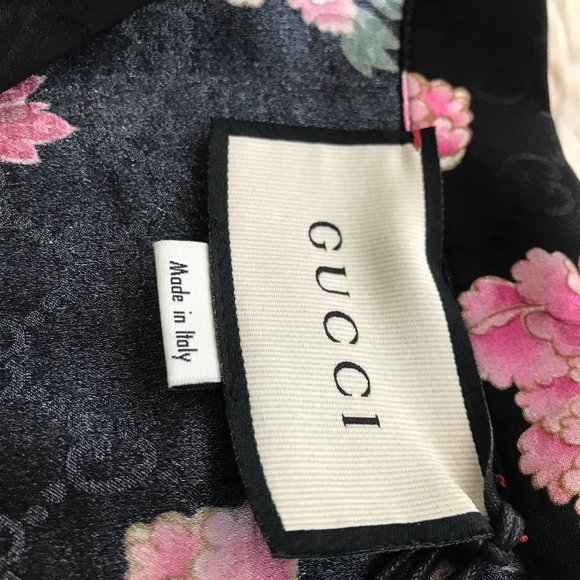 GUCCI Black Silk Peony Print Bowling Shirt - Picture 7 of 9